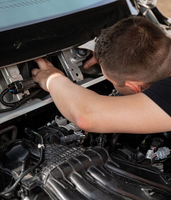 Clean engine compartment after thorough maintenance service